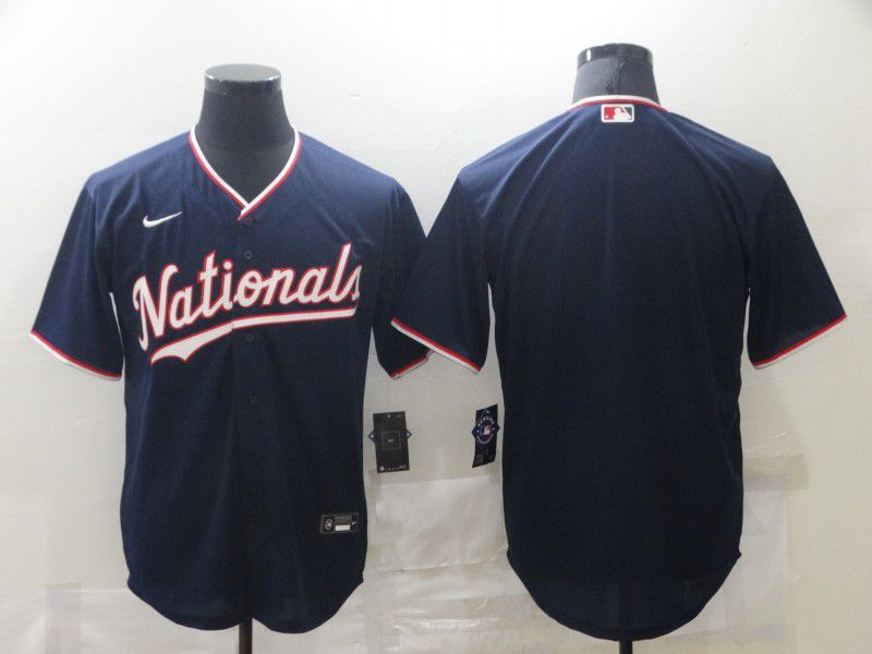 Men Washington Nationals Blank Blue Game 2021 Nike MLB Jersey->cincinnati reds->MLB Jersey